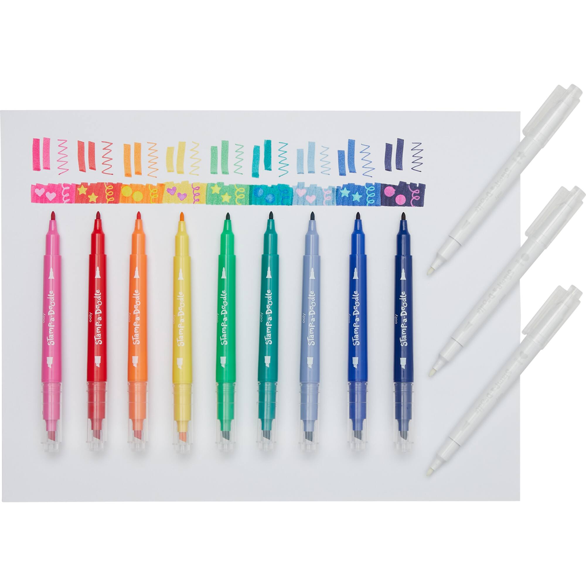 OOLY Stamp-A-Doodle Double-Ended Markers, 12ct.